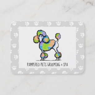 Pet Spa Hund Groomer Business Rainbow Pudel GY Visitkort