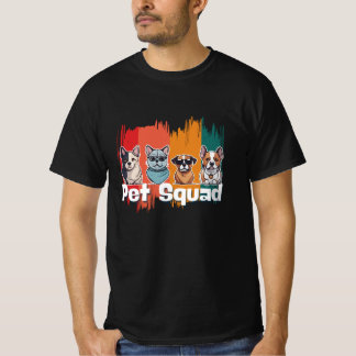 Pet Squad - Cute Hund & Cat Retro Art T Shirt
