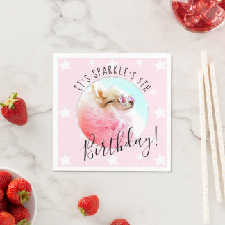 Pet Star | Rosa av fotoPET-Födelsedagsfest Pappersservett