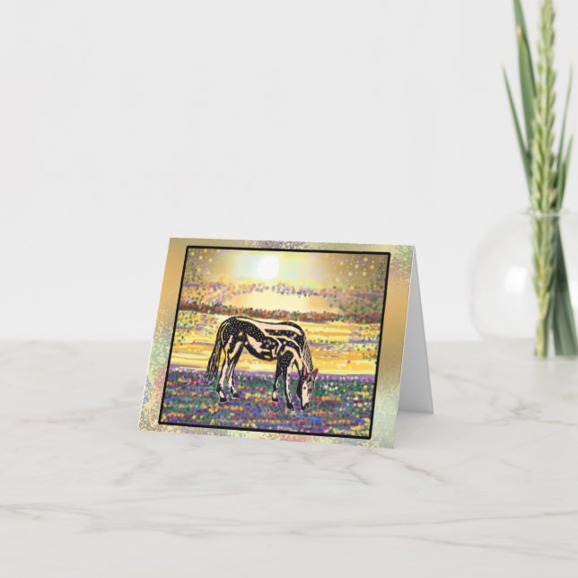 Pet Star Sunset Pony Blank Card Anteckningskort (Framsida)