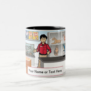 Pet Store - Male Tecknad by PrintedPerfection.com Två-Tonad Mugg