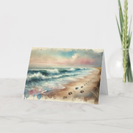 Pet Sympathy Beach Watercolor Card Kort