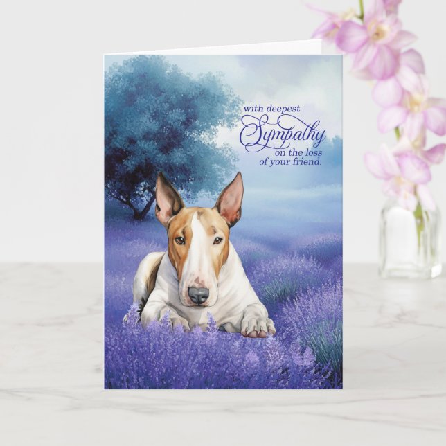 Pet Sympathy Bull Terrier Dog Serene Lavender Kort (Orkide)