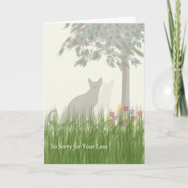 Pet Sympathy Card for Cat Kort (Framsida)