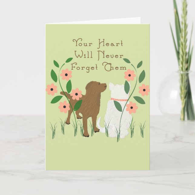 Pet Sympathy Card för förlust av Hund & katt Kort (Framsida)