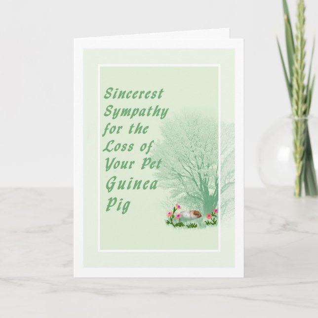 Pet Sympathy Card for loss of Pet Guinea Gris Kort (Framsida)