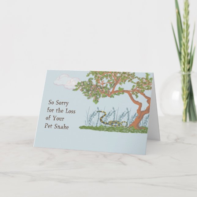 Pet Sympathy Card for Snake Kort (Framsida)