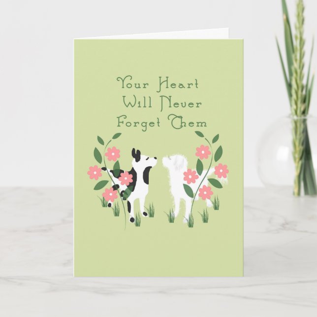 Pet Sympathy Card for the loss Two Hundar Kort (Framsida)