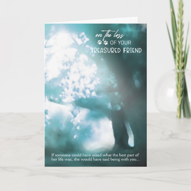 Pet Sympathy Card - förlust av den försäkrade vänn Kort (Framsida)