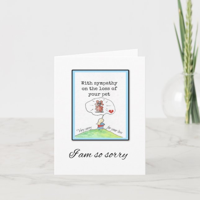 Pet Sympathy Card, Hund Loss, Död Kort (Framsida)