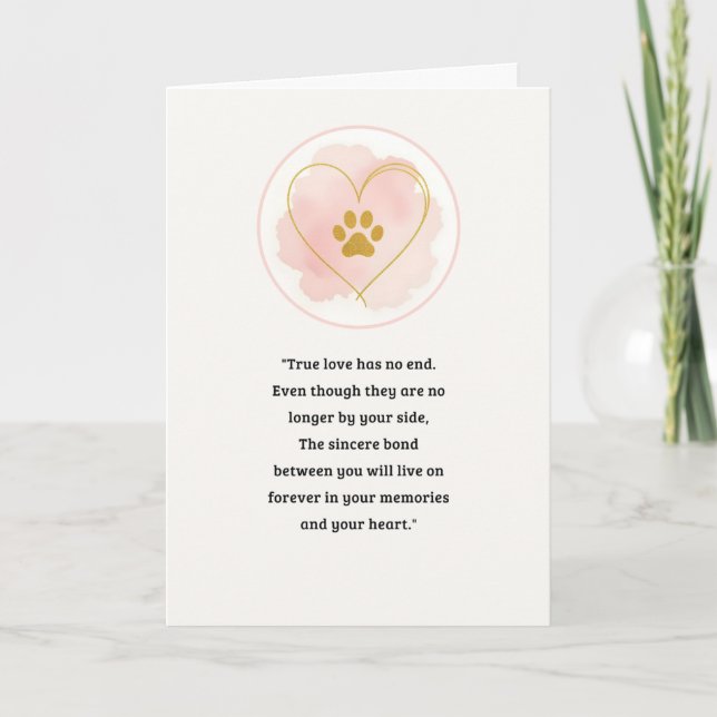 Pet Sympathy Card Kärlek Tass-serien Kort (Framsida)