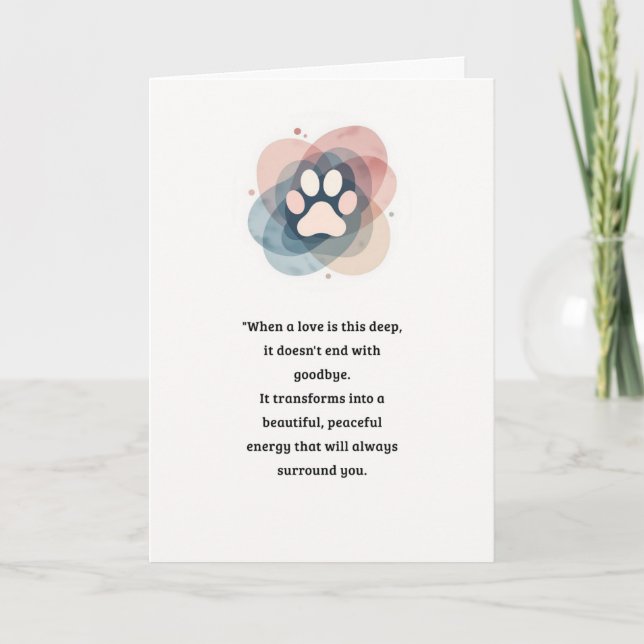 Pet Sympathy Card Kärlek Tass-serien Kort (Framsida)