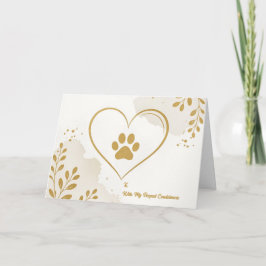 Pet Sympathy Card Love Paw Series Tack Kort