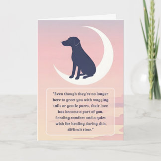 Pet Sympathy Card Måne Hund Series Kort