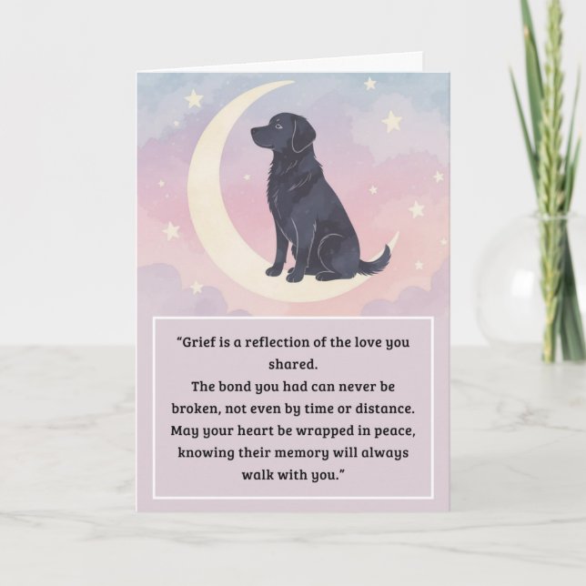 Pet Sympathy Card Måne Hund Series Kort (Framsida)