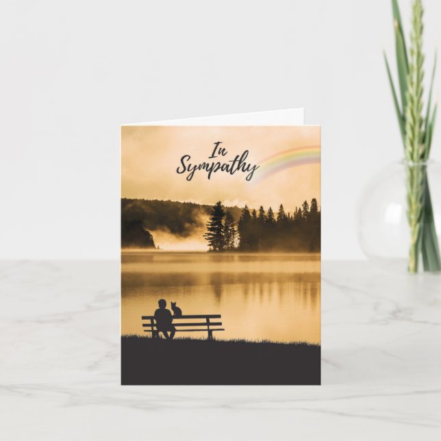 Pet Sympathy Card - Sympathy Rainbow Cat Kort (Framsida)