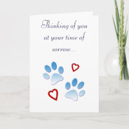 Pet Sympathy Card Tassar och Hearearts Kort