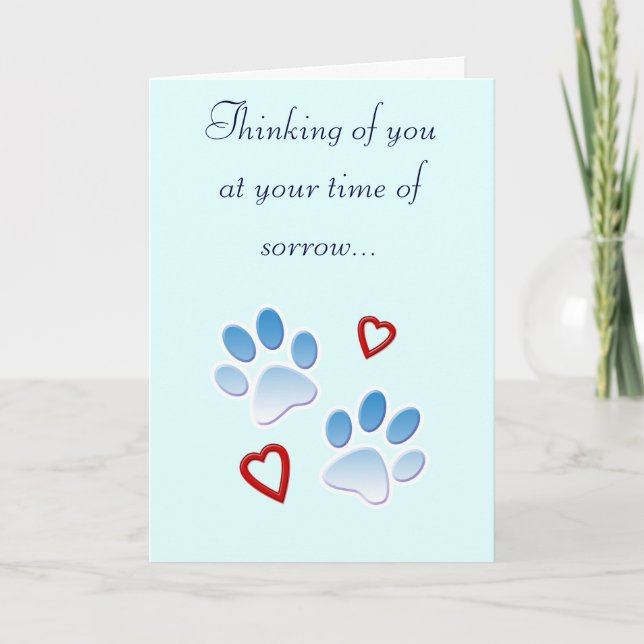 Pet Sympathy Card Tassar och Hearearts Kort (Framsida)