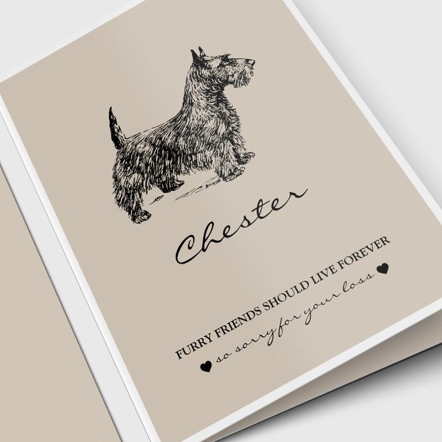 Pet Sympathy Cards | Best Friend Fox Terrier Kort (Pet Memorial, Pet Loss, Dog Lover Sympathy Card for a Scottish Terrier)