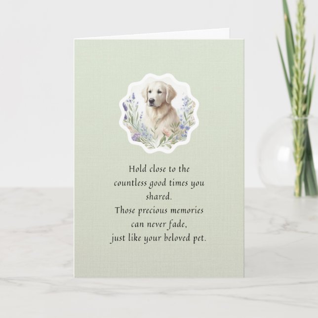 Pet Sympathy Cards Hund Flower Ram Series Kort (Framsida)