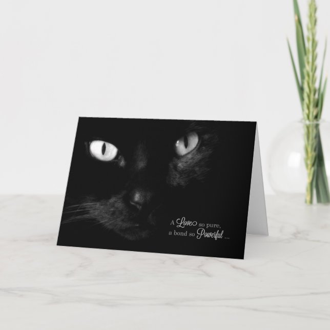 Pet Sympathy for loss of a Cat - Black Cat Kort (Framsida)