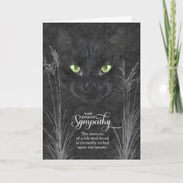 Pet Sympathy for loss of a Cat Charcol Grått Kort