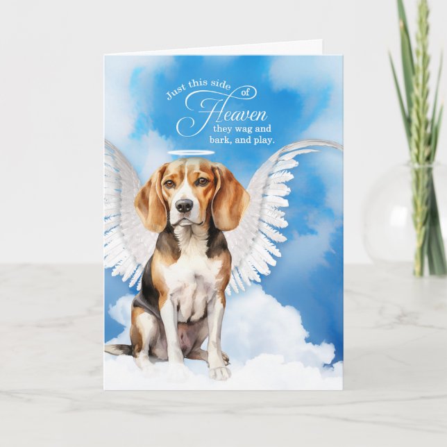 Pet Sympathy Förlust av en Hund Beagle Angel Kort (Framsida)