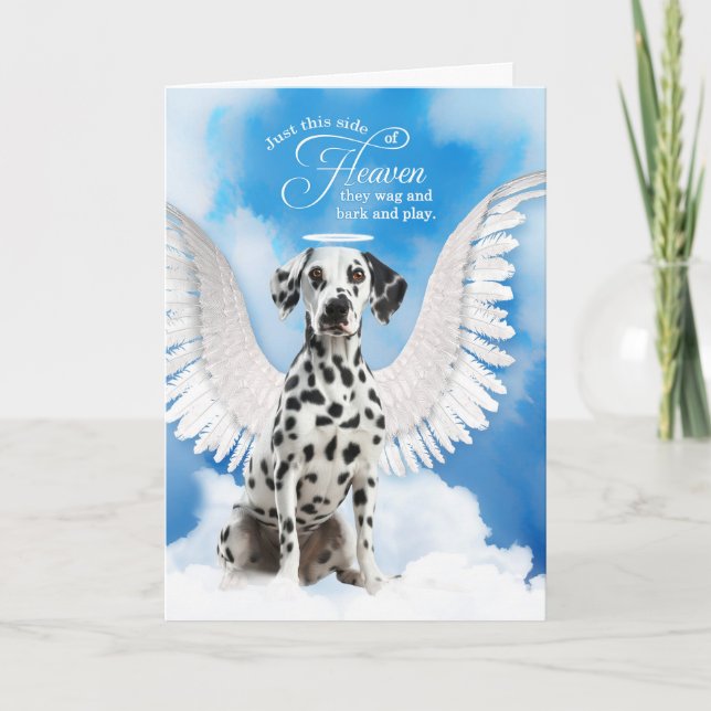 Pet Sympathy Förlust av en Hund Dalmatian Angel Kort (Framsida)