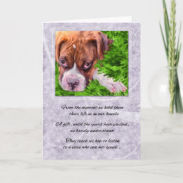 Pet Sympathy Förlust av Hund - Boxer med Lila Kort