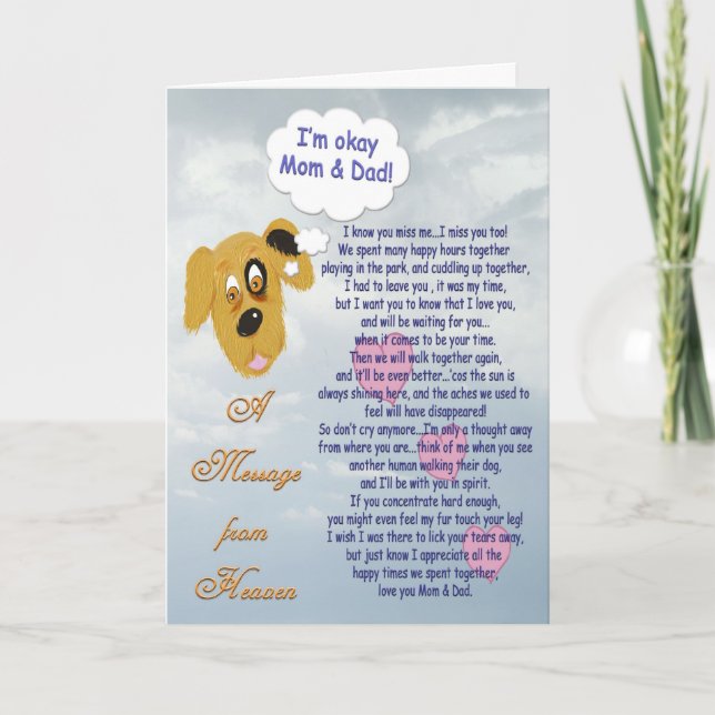 Pet Sympathy/Hund-Mamma & Pappa Card Kort (Framsida)