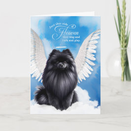 Pet Sympathy Loss of a Dog Black Pomeranian Angel Kort