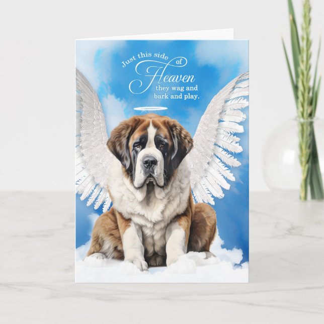 Pet Sympathy Loss of a Dog Saint Bernard Angel Kort (Framsida)