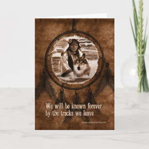 Pet Sympathy Native American Varg och Dreamcatcher Kort