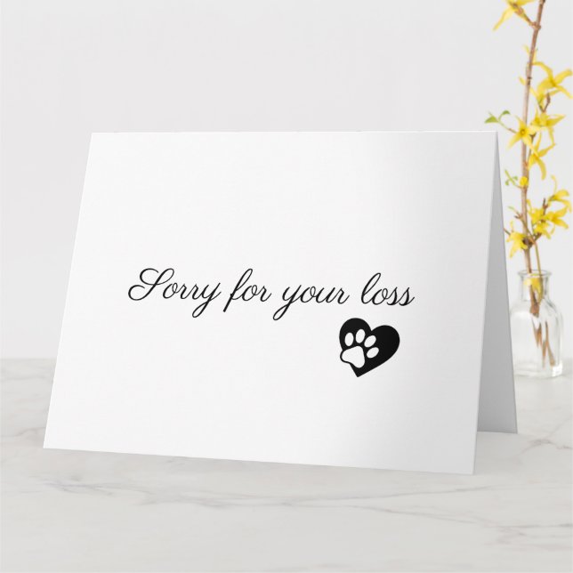 Pet Sympathy Personalized Photo pet Loss Card Kort (Gul blomma)