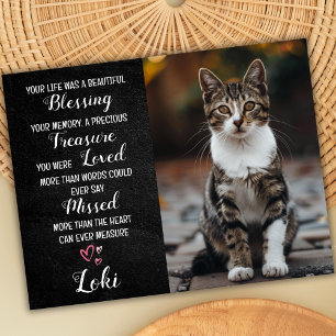 Pet Sympathy Personlig Photo Cat Loss Card Kort