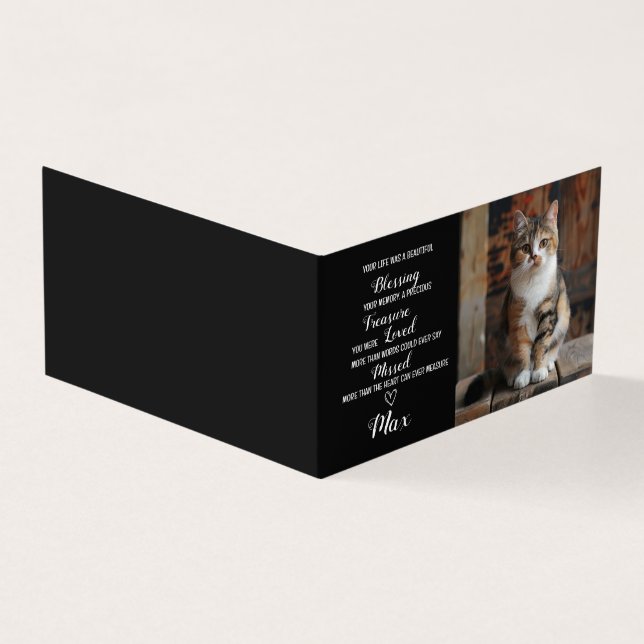 Pet Sympathy Personlig Photo Pet Loss Card Katt Kort (Utsida)