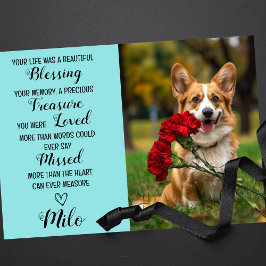 Pet Sympathy Personlig Photo Pet Loss Card Kort