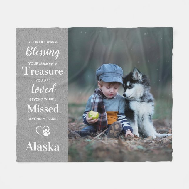 Pet Sympathy Quote Memory Hund Memorial Fleecefilt (Framsidan (Horisontell))