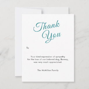 Pet Sympathy Tack Response Photo Flat Card Kort