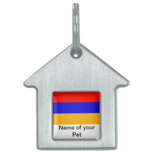 Pet Tag med Flagga Armenien Namnbricka Husdjur