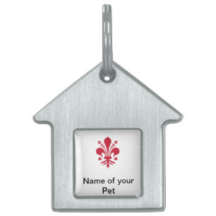 Pet Tag med Flagga av Florens, Italien ID-bricka Husdjur