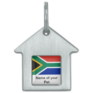 Pet Tag med Flagga av syd-Afrikan Namnbricka Husdjur