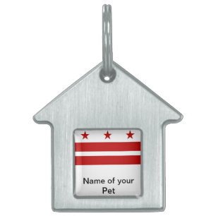 Pet Tag med Flagga av Washington DC Namnbricka Husdjur