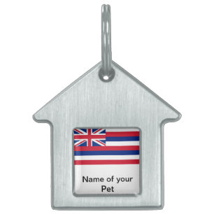 Pet Tag med Flagga från delstaten Hawaii Namnbricka Husdjur