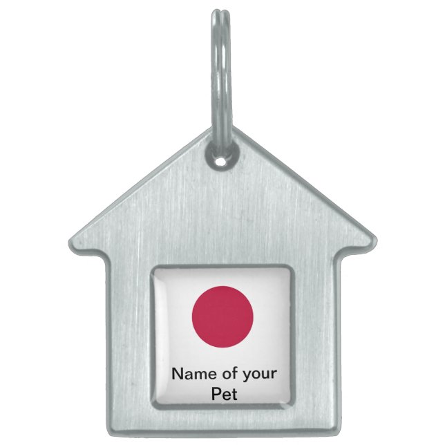 Pet Tag med Flagga från Japan Namnbricka Husdjur (Framsidan)