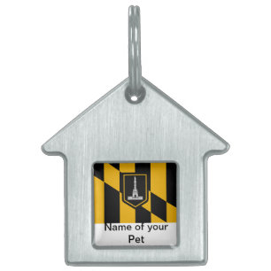 Pet Tag med Flagga i Baltimore City ID-bricka Husdjur