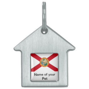 Pet Tag med Flagga i delstaten Florida ID-bricka Husdjur