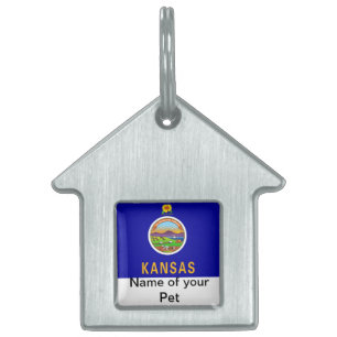 Pet Tag med Flagga i Kansas-staten ID-bricka Husdjur