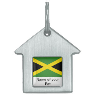 Pet Tag med Flagga Jamaica ID-bricka Husdjur