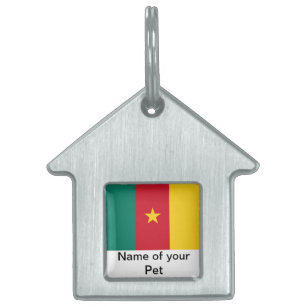 Pet Tag med Flagga Kamerun ID-bricka Husdjur